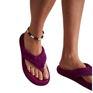 Free People Suede‎ Thong Sandals Magenta Cushioned Flip Flop – Women’s 8/38.5